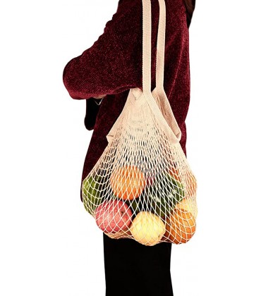 Almabbg 2 Stück waschbare Lebensmittel-Netztaschen Organizer ökologische wiederverwendbare Baumwoll-Mesh-Taschen für Lebensmittel Baumwolle Netz Einkaufstaschen für Obst und Gemüse - BSLNFB4M