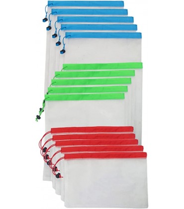 Kasituny Waschbare Netzbeutel umweltfreundlich Polyester Erhaltung Frische Retikulation Gemüsebeutel für verschiedene Farben 15 Stück - BNNFAA8B