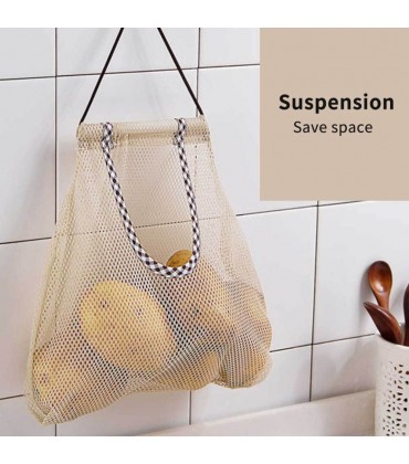 SMELEYOU Hanging Mesh Bag wiederverwendbarer Aufbewahrungstasche Gemüse Lagerhalter Lebensmittelnetz -Tasche für Früchte Zwiebeln Kartoffeln 28x24,5 cm 5pcs - BIDRUD23