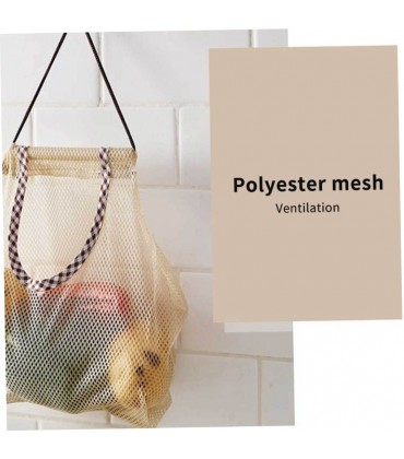 SMELEYOU Hanging Mesh Bag wiederverwendbarer Aufbewahrungstasche Gemüse Lagerhalter Lebensmittelnetz -Tasche für Früchte Zwiebeln Kartoffeln 28x24,5 cm 5pcs - BIDRUD23