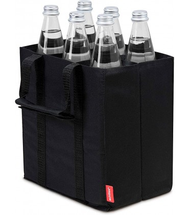 achilles Flaschentasche Bottle Bag für 6 x 1,5 Liter Flaschen Bottlebag Tragetasche mit Trennwänden für Flaschen Autobox Einkaufstasche mit 6 Fächern schwarz 25 cm x 18 cm x 27 cm - BZZFVBMK