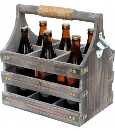 DanDiBo Bierträger aus Holz mit Öffner 93860 Flaschenträger Flaschenöffner Flaschenkorb Männerhandtasche Männergeschenke - BREPEAKV
