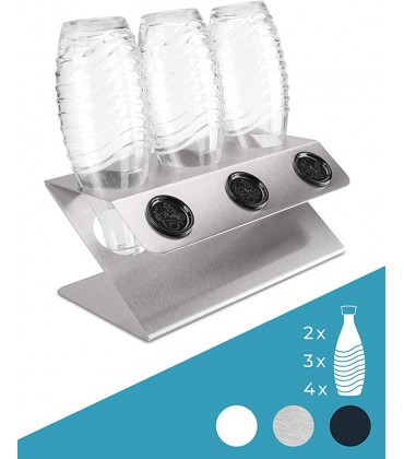 SodaNature™ | 2er 4er Premium Edelstahl Abtropfhalter für SodaStream Crystal Flaschen | Design Flaschenhalter Z-Shape 2020 | Spülmaschinenfest & 2-Fach entgratet - BVQPWN18