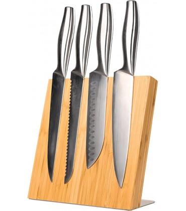 Coninx Magnetischer Messerblock unbestückt Messerblock ohne Messer Magnet Messerhalter zur sicheren sauberen und ordentlichen Aufbewahrung von Messern Messerblock magnetisch Bambus - BXHTEMQK