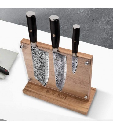 JIY-Unbestückte Messerblöcke Gummi Holz Messer Halter küche liefert Haushalt Messer Halter Werkzeug multifunktionsregal Lebensmittel Messer Rack Farbe : Natürlich - BBLQL7AH
