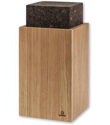 QONTUR Alentejo Holz Messerblock ohne Messer aus Eiche und dunklem Kork-Einsatz unbestückt leer Messerständer ohne Inhalt für bis zu 10 Messer flexible Positionierung - BNOQI72K