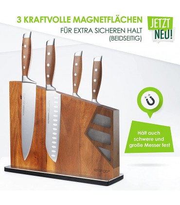 SERANGO Messerblock magnetisch aus Akazienholz 30cm Messerblock ohne Messer beidseitig magnetisch - BUGGWNBE