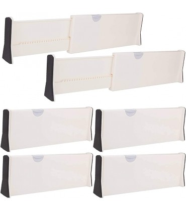 6 x verstellbare Schubladenteiler – A+Selected 43.2 cm erweiterbare Schubladen-Organizer-Set Kunststoff Schubladentrenner geeignet für Küche Badezimmer Kommode Schreibtisch – Weiß 6 Stück - BBSQZ22B