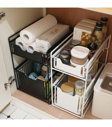 ZYHA Regal für spülenunterschrank,Organizer Ausziehschublade,für Küche unter Waschbecken Lagerung,Home Dishes Condiment Bowl Badezimmer 2 Tier - BIGRDKK5