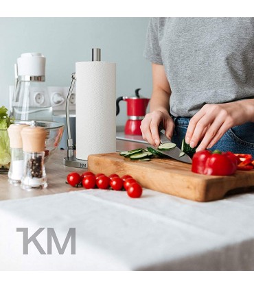 KITCHENMAPE Küchenrollenhalter aus Edelstahl stehend Stabiler und langlebiger Papierrollenhalter ideal zum Kochen Zewa Rollenhalter mit modernem und schlichtem Look perfekt für Deine Küche - BCIHZKBD
