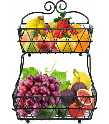 Hossejoy Obstkorb 2-stufiger Servierkorb Obstschale & Snack-Verkaufsständer Perfekt für Obst Gemüse Snacks Haushaltsgegenstände und vieles mehr - BGKJDA4N