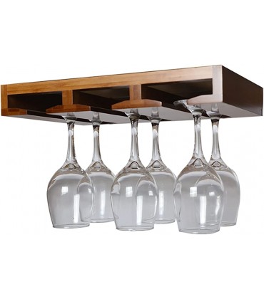 Aufhängen Weinglasregal,Bambus-Weinglas Gläserhalter Schrank mit DREI Schlitzen für Bar Küche Inklusive Installationswerkzeug - BFKUB27N