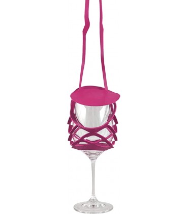 VINSTRIP® GLASSLING Weinglashalter zum Umhängen mit Spritzschutz Pink - BRWLBM9D