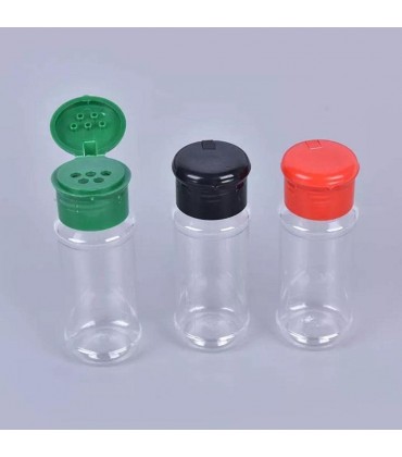 M M 5 x 100 ml Kunststoff-Gewürzgläser leere Gewürzbehälter mit Deckel transparenter Kunststoffbehälter perfekt für die Aufbewahrung von Gewürzen Kräutern und Pulver - BBHXC188