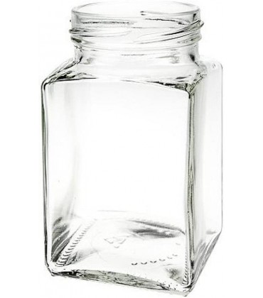 Viva Haushaltswaren 6 x eckiges Marmeladenglas Gewürzglas 260 ml mit weißem Schraubverschluss Gläser Set mit Deckel als Einmachgläser Vorratsdose etc. verwendbar inkl. Trichter - BLRTUDV2