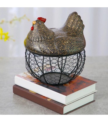 Aolity Keramik-Eierkorb Schön aussehender kreativer dekorativer Eisen-Organizer Ei-Obst-Kleinigkeiten-Aufbewahrungskorb für Zuhause - BMJZQ55W