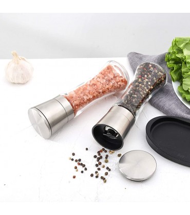 figg® Salz und Pfeffermühle Set mit einstellbarem Keramik Mahlwerk aus Edelstahl Auch geeignet als Salzmühle und Gewürzmühle - BKKZVNM8