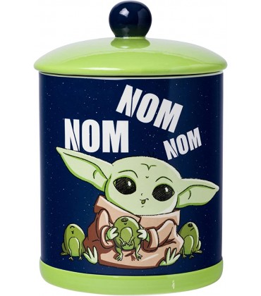 Silver Buffalo Star Wars Mandalorian Nom Frogs Große Dose Keramik Keksdose blau grün - BWEMFH73