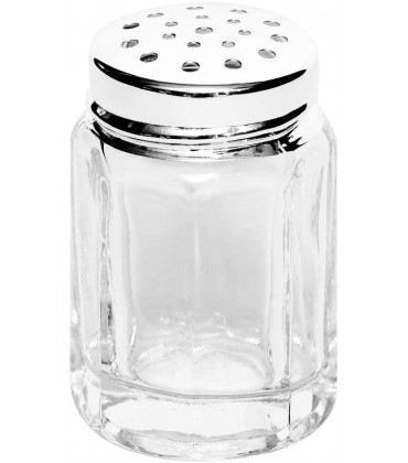 Brillibum Design Mini Gewürzstreuer Eckig Glas Feinsilber antibakteriell Echt Silber Salzstreuer Pfefferstreuer Streuer Gewürz Salz Pfeffer Kristallglas Streuer - BUTVT6M5