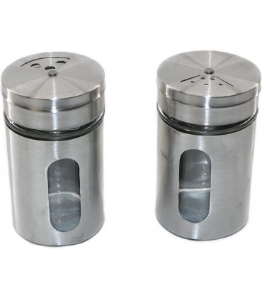 RMB® 2er Set Gewürz-Streuer XL Salz- und Pfeffer-Streuer aus Glas und Edelstahl - BCDQP8JV