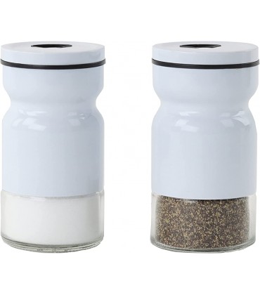 Salz- und Pfefferstreuer aus Glas und Metall Weiß 2 Stück - BRGEVN31