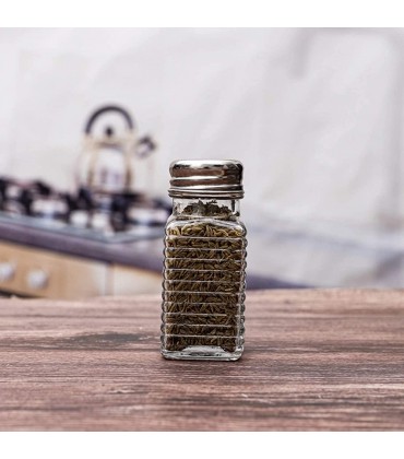 WUWEOT Salz- und Pfefferstreuer Glasstreuer Gewürzgläser mit Metalldeckel für Salz Pfeffer Gewürze Gewürze Restaurants und Zuhause Küchenzubehör - BJFDIAW3