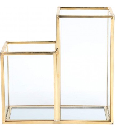 Geometrischer Glasbehälter Glasvorratsbehälter Garten Polygonale Säule Goldene Messingstange Zum Schweißen von Blumenraumboxen - BARZXK69