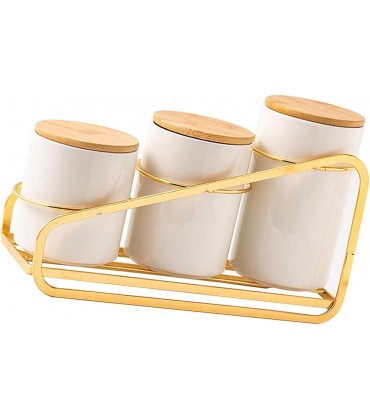 SM SunniMix 3 Stück Kaffee-Küchenkanister Aufbewahrungsbehälter für Gläser mit luftdichtem Deckel einfache tragbare Teedosen Töpfe für Süßigkeiten Weiß - BTHWC7E1
