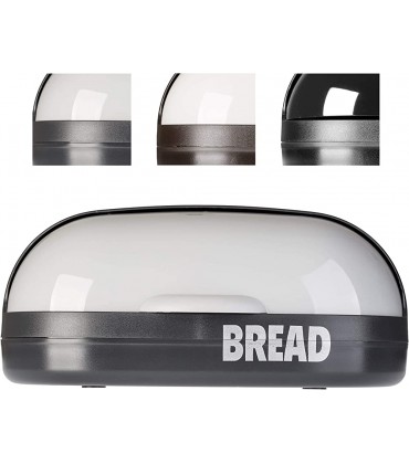 KADAX geräumiger Brotkasten aus Kunststoff 37 x 20 x 16 cm moderner Brotbehälter mit Rolldeckel längere frische des Brotes Rollbrotkasten mit Frontklappe BrotboxGrau - BEZDQ67Q