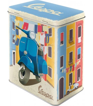 Nostalgic-Art Retro Vorratsdose L Vespa – Italian Laundry – Geschenk-Idee für Roller-Fans Große Waschmittel-Dose aus Blech Vintage-Design 3 l - BUAVIN6M