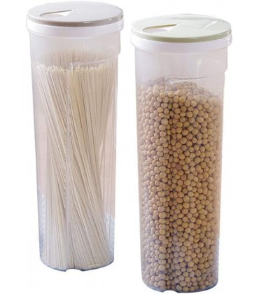 RAYNAG Spaghetti-Behälter aus transparentem Kunststoff mit verschließbarem Deckel für Bohnen Trinkhalme Müsli Küche Speisekammer 2 Stück - BHFCQQ61