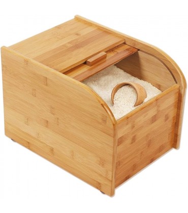 Müslidosen Bamboo Reis Barrel Haushalt Rice Box Sealed Reis Aufbewahrungsbehälter Mehl Container Korn Container Reis-Aufbewahrungsbehälter Color : Wood Color Size : 26.5x35x25.7cm - BEEGTNBV