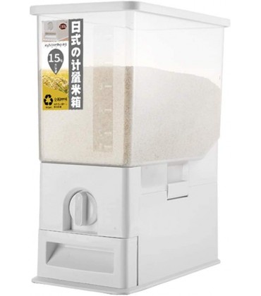 Müslidosen Dosierung Von Reisfässern Mehleimer Küchenkornbehälter Aufbewahrungsbox for Reis Verschlossene Mehlbehälter Color : Weiß Size : 17.5x34x42.5cm - BFXLM2KB