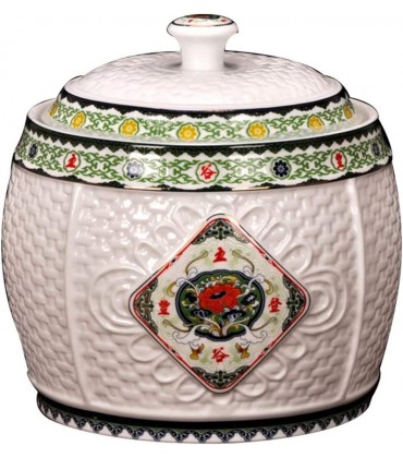 Müslidosen Reisaufbewahrungseimer Mehlbehälter Getreidelagertank Kekssnackaufbewahrungsbehälter Keramikglas Color : Weiß Size : 33.5x33.5x34cm - BMLKWEJD