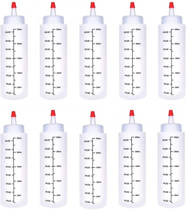 10 Stück 250ml Squeeze Flaschen Saucenflaschen Squeeze Flasche Aus Kunststoff Wiederverwendbare Plastik-Squeeze-Squirt-Gewürzflaschen Mit Skala Und Drehverschluss Für Gewürze Öl Sauce Weiß - BPVLI6K2