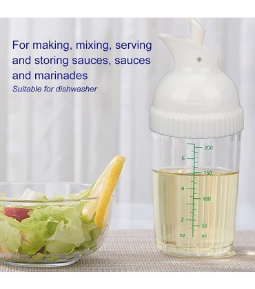 200 Ml Salatdressing-Shaker Dressing-Mixer-Shaker-Flasche Zum Mischen von Öl Essig Zitronensaft Ranch- und Balsamico-SauceWeiß - BDQDY68A