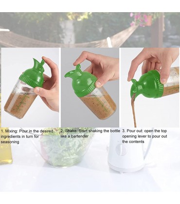 Dressing-Behälter sicherer Salat-Dressing-Shaker verhindert Auslaufen robust mit Deckel für die KücheGrün - BARUVJK5