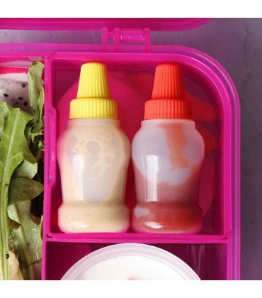 RAYNAG Mini-Quetschflasche 25 ml Honig zusammendrückbar 6 Stück für Ketchup Saucen Kunststoff tragbar mit Schraubverschluss - BWFQJN57