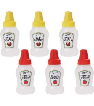 RAYNAG Mini-Quetschflasche 25 ml Honig zusammendrückbar 6 Stück für Ketchup Saucen Kunststoff tragbar mit Schraubverschluss - BWFQJN57