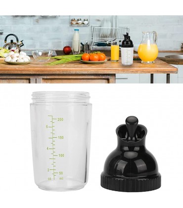 Salatdressing-Shaker robust sicher 200 ml verhindert Auslaufen tropfenfester Dressing-Behälter einfach zu bedienen für die KücheSchwarz - BBFTH16N