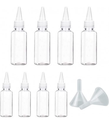 Squeeze Flasche aus Kunststoff 8 Stück Plastik Quetschflasche Soßenspender mit 2 kleinen Plastiktrichtern Condiment Flaschen für Ketchup Senf Olivenöl Saucenflasche Aufbewahrungsbehälter - BABKIKNW