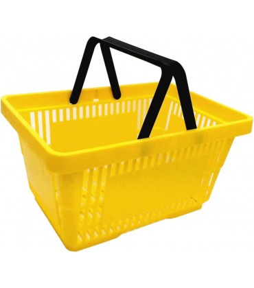 1 Einkaufskorb in gelb mit Zwei Tragegriffe aus Plastik 20 Liter Verkaufskörbe stapelbar - BNUSQD7D