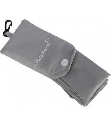 com-four® 2X Faltbare Einkaufstasche Lieblingsbeutel in grau und weiß Wiederverwendbare Einkaufstüte in Transporttasche 02 Stück grau weiß - BUQAC31A