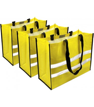 EXACT SELLER Einkaufstasche [3 Stück] Umhängetasche gelb Eco Friendly Shopper Reflektierend Mehrweg 45x35x18cm… - BMFNJVD6